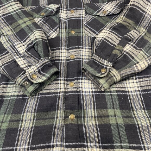 Canyon Guide Outfitters Flannel Shirt Jacket Men’s M Quilt Lined Chore Snap Up - Picture 10 of 11